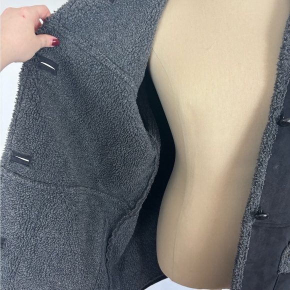 Lauren Ralph Lauren Jacket Black Gray Faux Fur Petite M - Picture 4 of 8